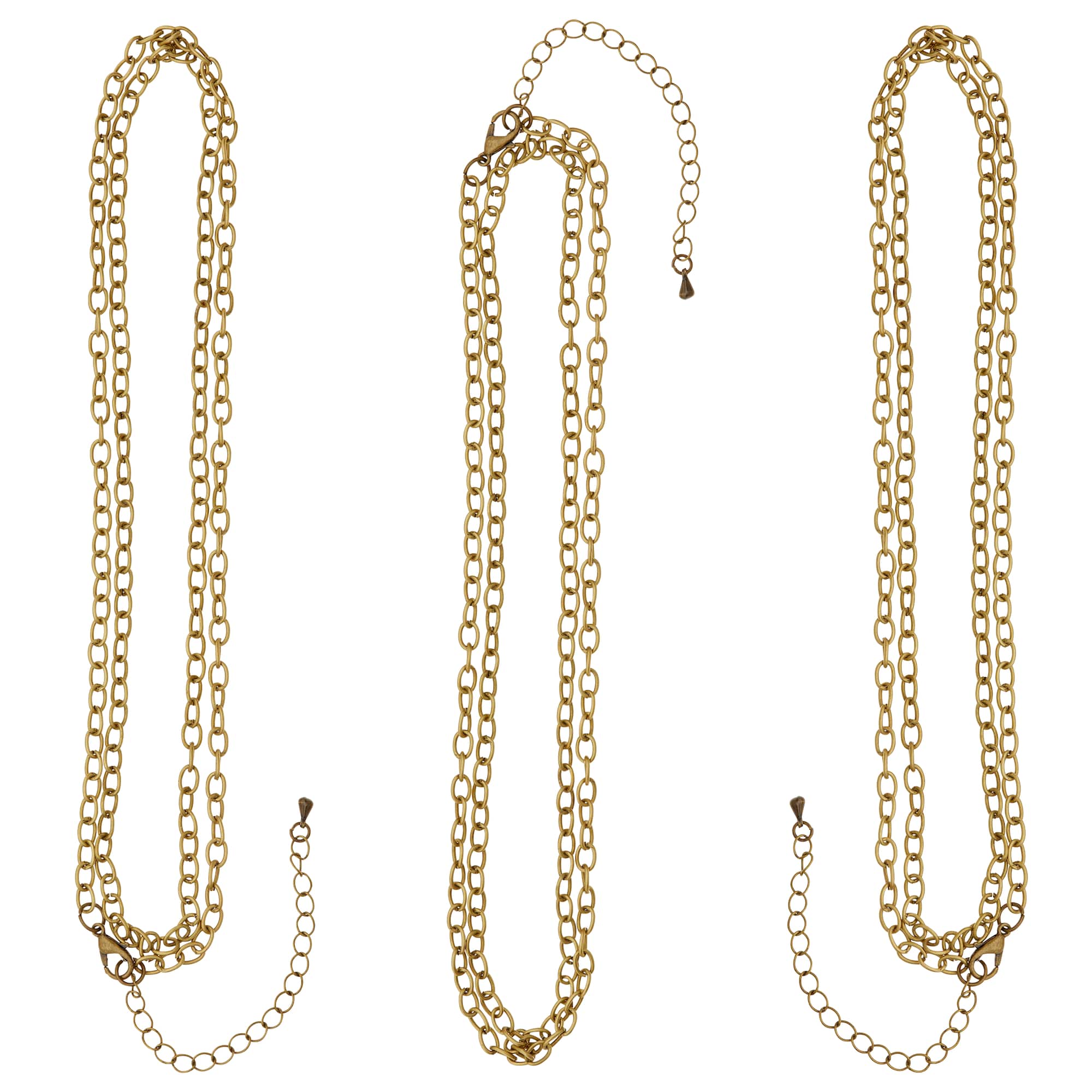 12 Packs: 3 ct. (36 total) 30" Oxidized Brass Cable Chain Necklaces by Bead Landing™